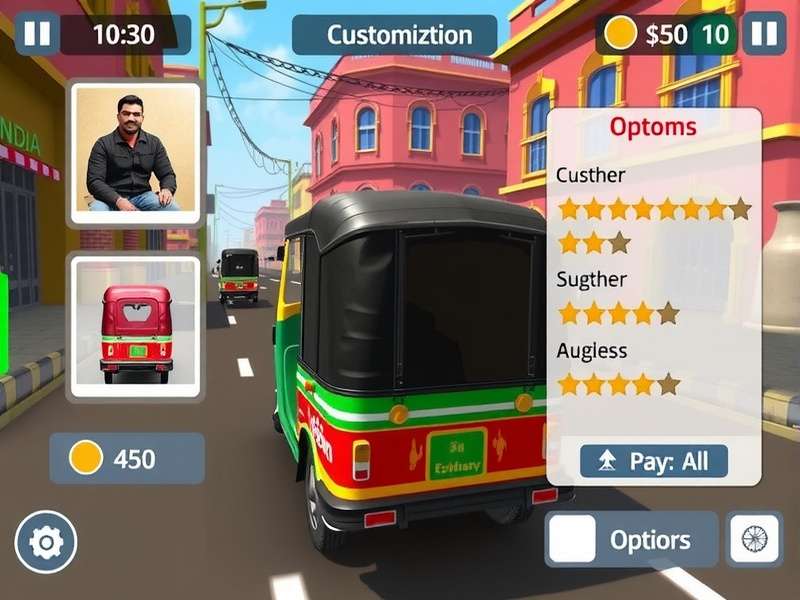 Rickshaw customization screen in Gali Rickshaw Explorer Customization options in Gali Rickshaw Explorer
